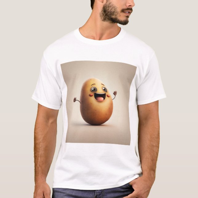 T-shirt för potatis av Cute lycklig (Framsida)