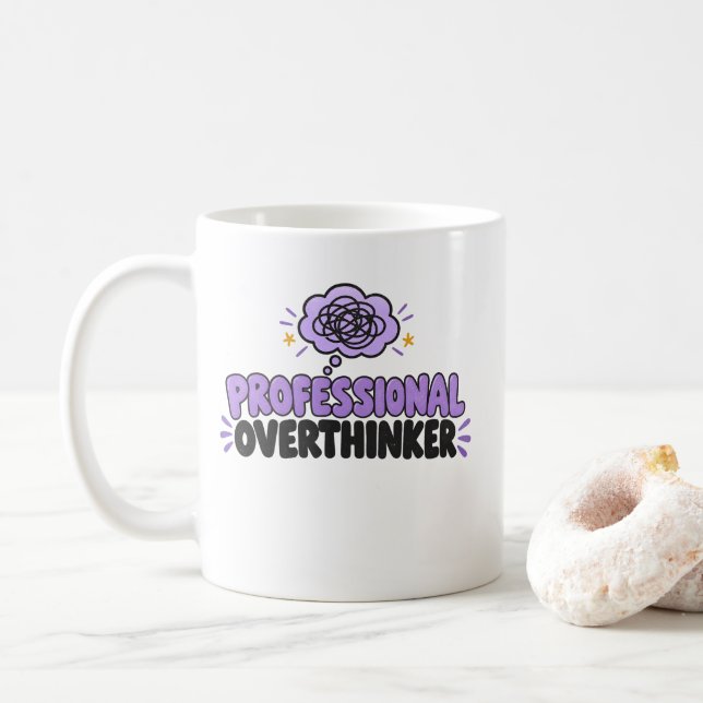 T-shirt för professionella överanalysörer kaffemugg (Med munk)