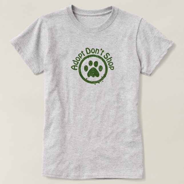 T-shirt för Rädda Hund - Adoptera Inte Köp (Design framsida)