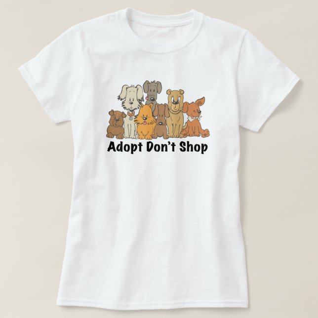 T-shirt för Rädda Hundar - Adoptera Inte Köp (Design framsida)