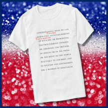 T-shirt för revidering av första tillägget demokra