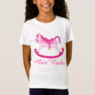 T-shirt för rosa konstflickor med kute och rockar