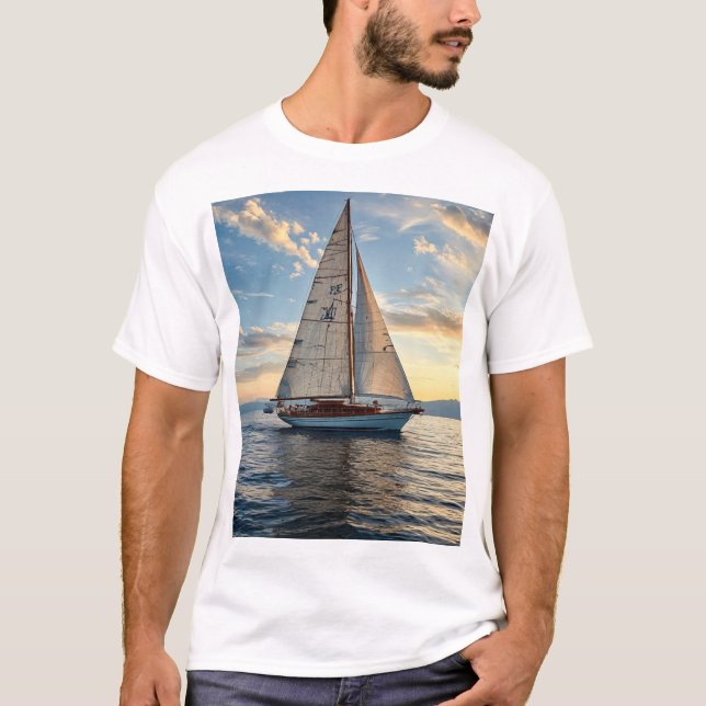 T-shirt för segelbåt i coola (Framsida)