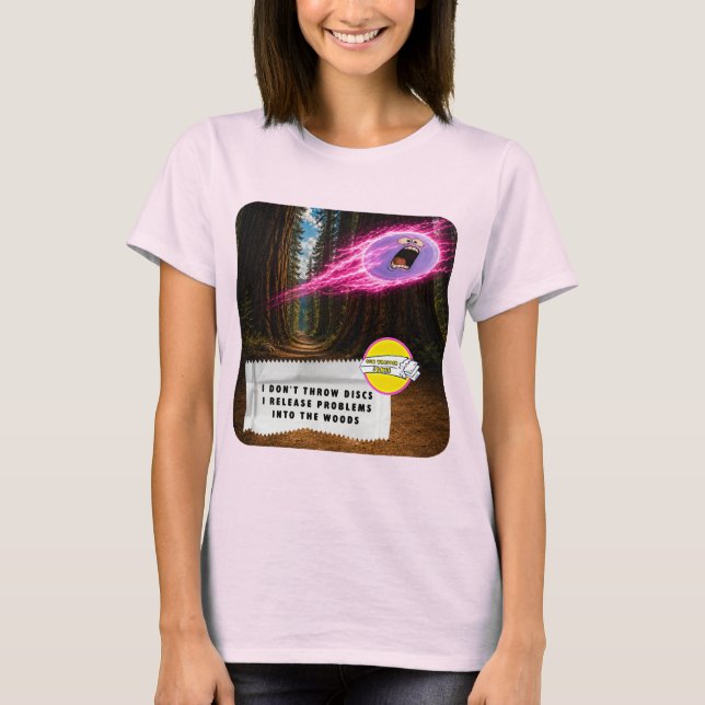 T-shirt för skivgolf med tuggummiförpackningsvitsa (Framsida)