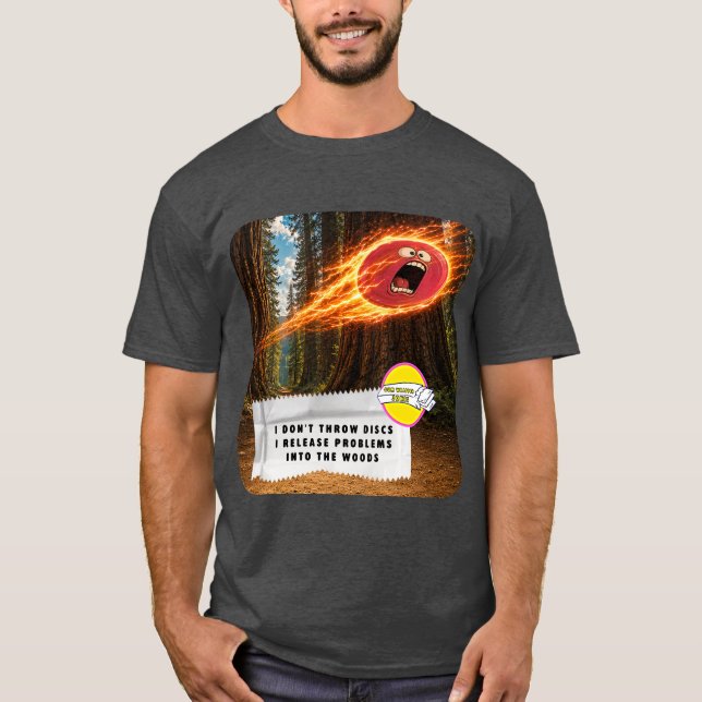 T-shirt för skoj med tuggummipapper och discgolf (Framsida)