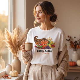T-shirt för skördefest med överflödshorn