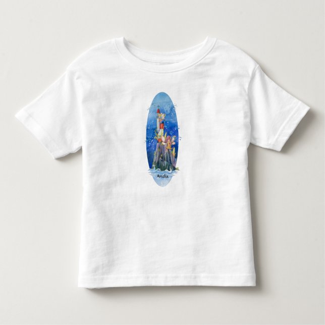 T Shirt for Småbarn Girl with Älvors & Lighthouse (Framsida)
