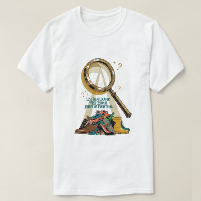 T-shirt för sökare av förlorade föremål, Mugg för  (Design framsida)