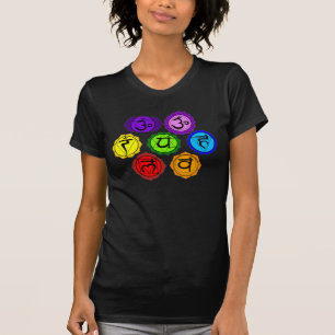 T-SHIRT. FÖR SYMBOLER FÖR YOGA REIKI SJU CHAKRAS TRÖJA