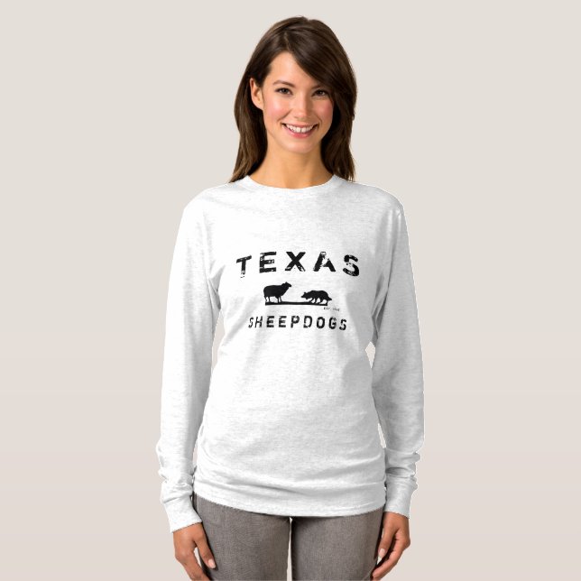 T-shirt. för Texas Sheepdogslångärmad Tröja (Hel framsida)