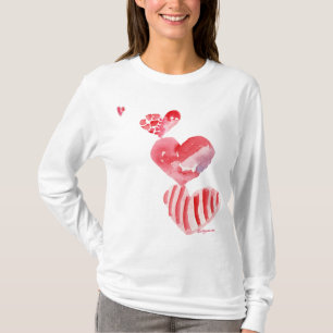 T-shirt/för torn för 4 valentinhjärtor dräkt tee