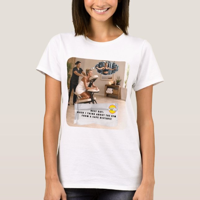 T-shirt för Tuggummieetikett skämt ledig dag (Framsida)