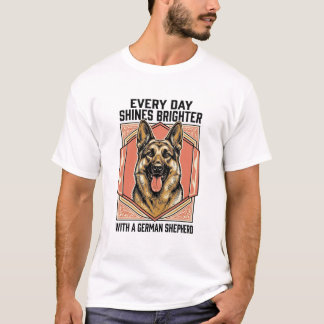 T-Shirt för Tysk Shepherd med Vintagegravyr för Hu