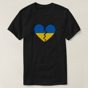 T-shirt för ukrainsk solidaritet med trasigt hjärt