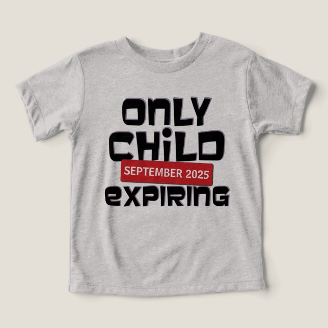 T-shirt för underrättelse om utgången ensambarnsgr (Design Framsida)