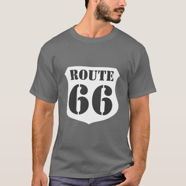 T-shirt för vägskylt - Route 66 - Anpassade (Framsida)