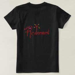 T Shirt ‘Förlöst’ Handritad Text Kors Hjärtan