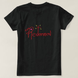 T Shirt ‘Förlöst’ Handritad Text Kors Hjärtan