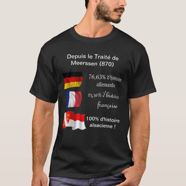 T-Shirt Franco-Allemand-Alsacien (couleur noire) (Framsida)