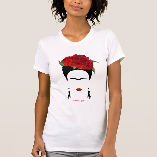 T-Shirt Frida Kahlo för kvinna, mexikansk konstnär (Framsida)