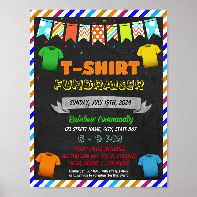 T-shirt Fundraiser-händelsemall Poster (Framsidan)