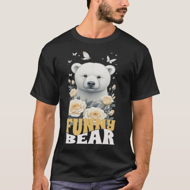 T-SHIRT FUNNY BEAR NEW MODE DESIGNER TEE (Framsida)