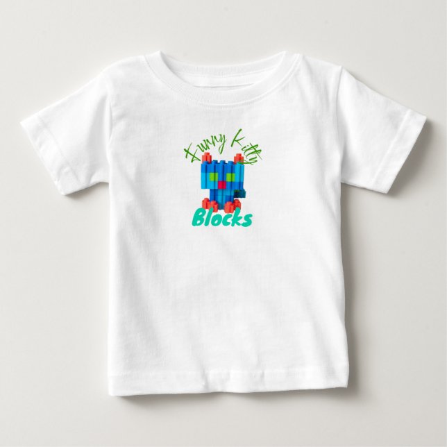 T-Shirt Funny Kattunge Blocks (Framsida)
