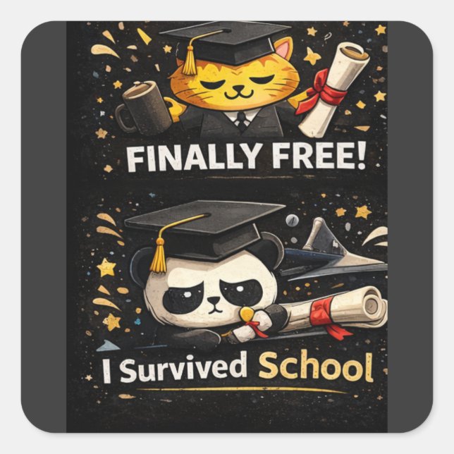 T-Shirt Fyrkantigt Klistermärke (Framsida)