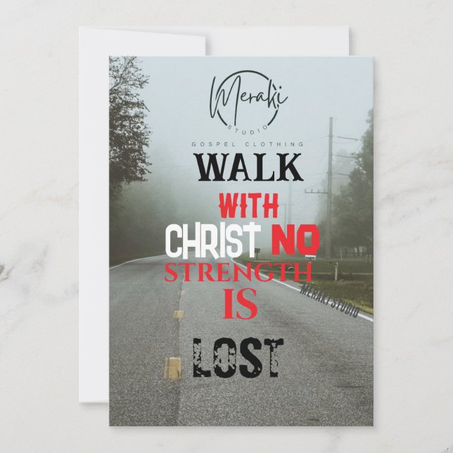 T-Shirt: Gå med borttappad utan styrka" Inbjudningar (Framsida)