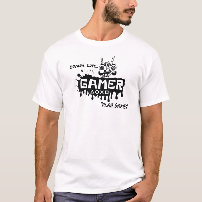 T-shirt Gamer, Anpassningsbar T-Shirt. (Framsida)