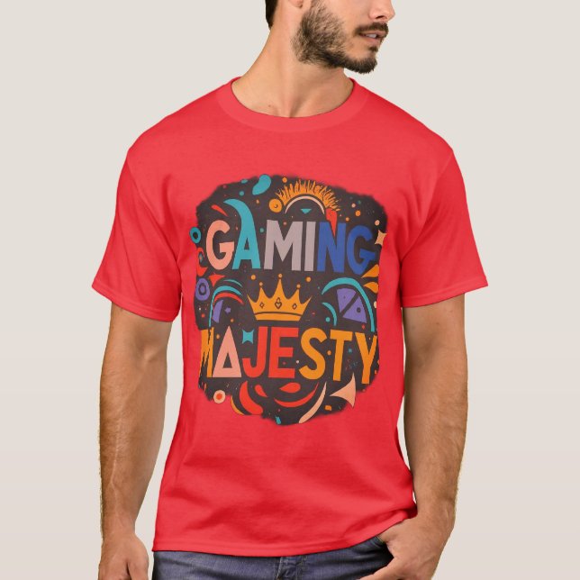 T-Shirt Gaming Majesty stil design (Framsida)