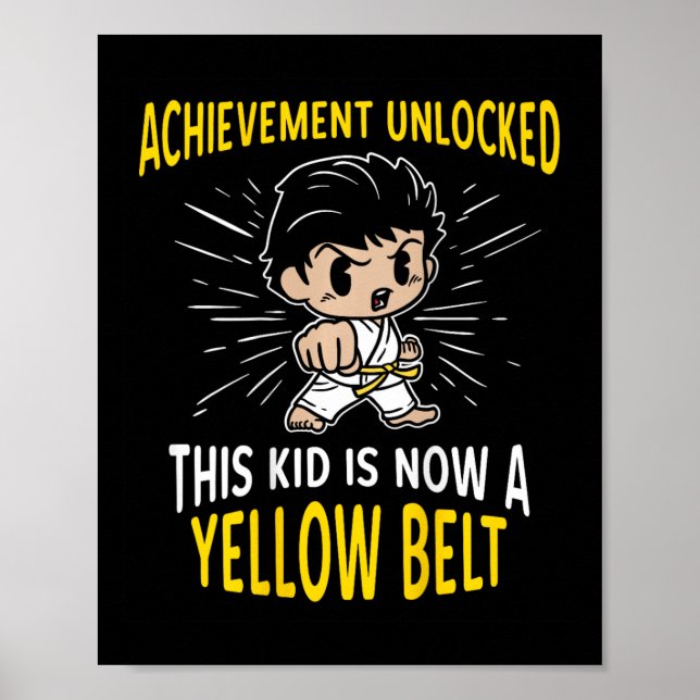 T-shirt-gåva för barn karate-student guldbältepris poster (Framsidan)