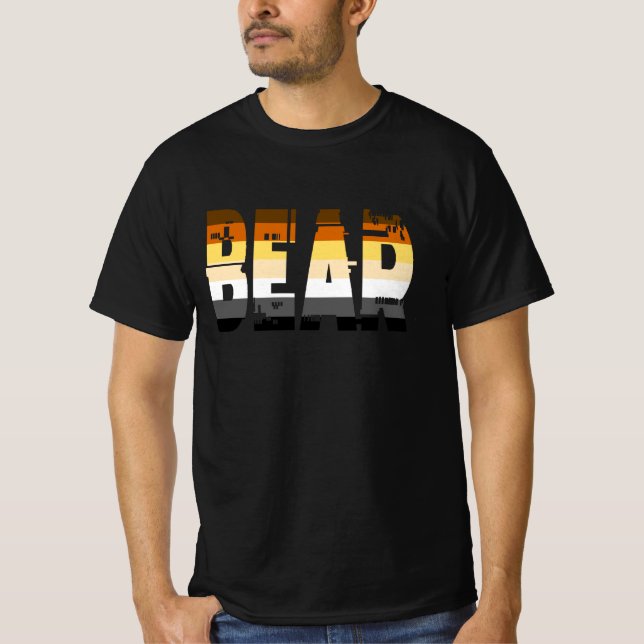 T-shirt gay Bear noir (Framsida)