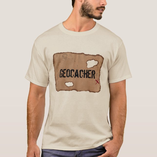 T-Shirt: Geocacher (Treasure Karta). Sand Tee (Framsida)
