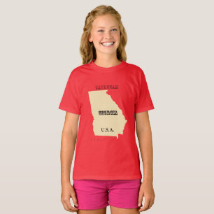 T-shirt - Georgia Karta med Stad