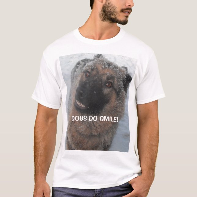 T-Shirt German Shepherd Hundar Do Smile (Framsida)
