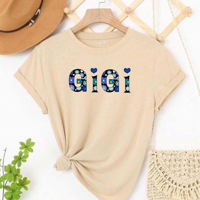 T-shirt gigi for grandma with hearts and flowers (Skapare uppladdad)