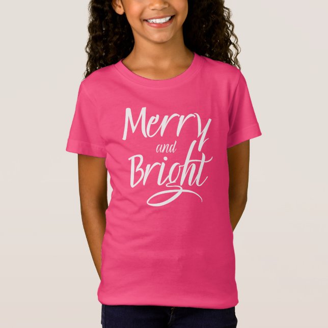 T-Shirt: Glad och ljus (rosa) T Shirt (Framsida)