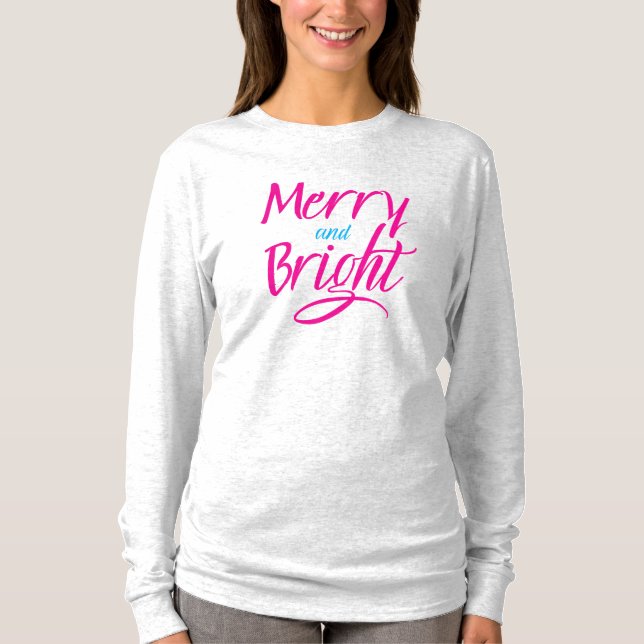 T-Shirt: Glad och ljus (vit ask) T Shirt (Framsida)