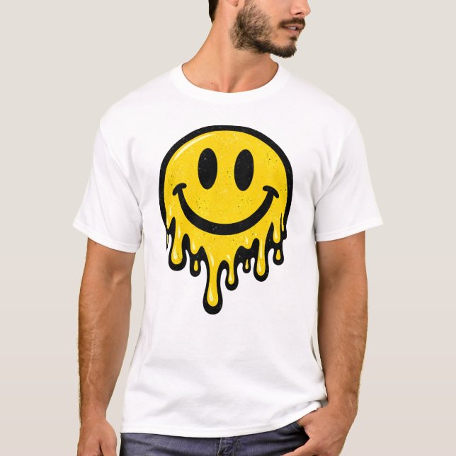 T-Shirt glad smiley ansikte (Framsida)