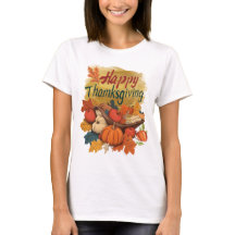 T-Shirt glad tacksägelsedag gyllene