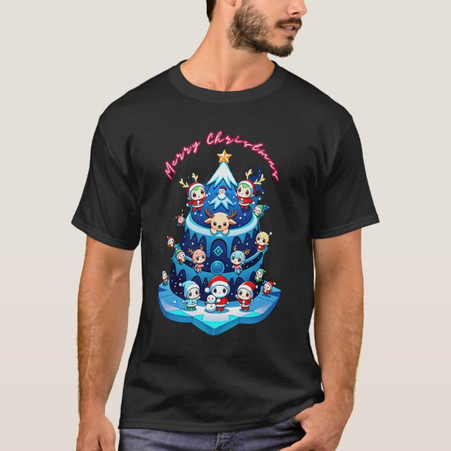 T-Shirt God jul Kawaii: Det negativa Festive F (Framsida)