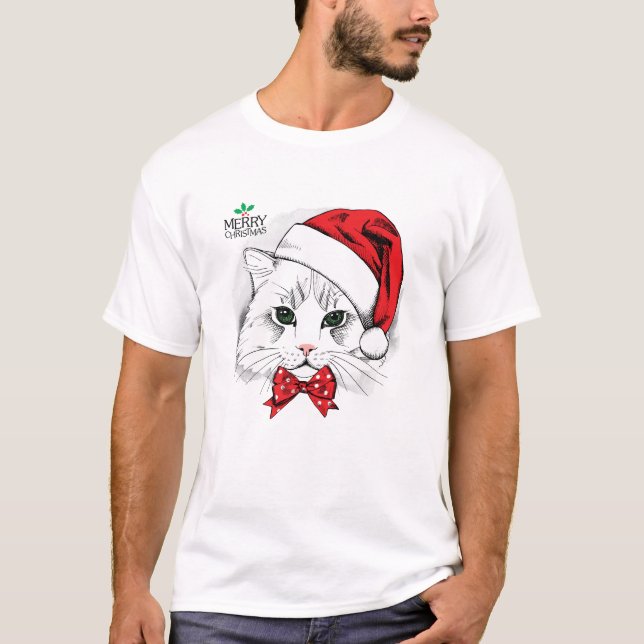 T Shirt god jul träd julafton Santa (Framsida)