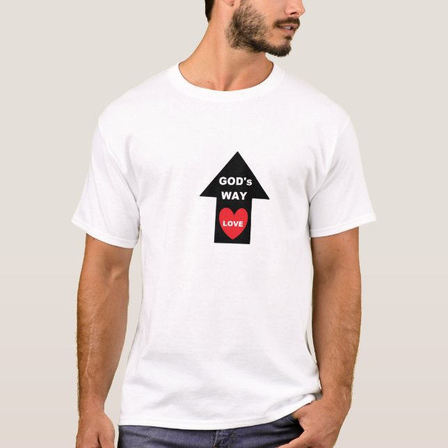 T-shirt Gods Way Kärlek Arrow Heart (Framsida)
