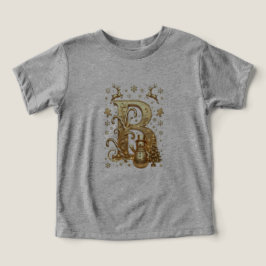 T-Shirt Gold Letter B Luxury Toddler Triblend