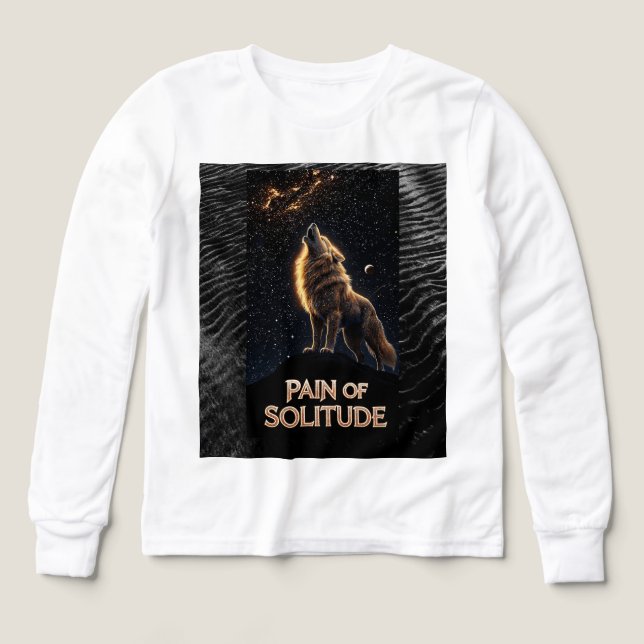 T-Shirt Golden Howl of Solitude (Design framsida)
