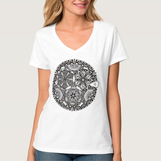 T-Shirt "Golden Nebulae" (monochrome) (Framsida)