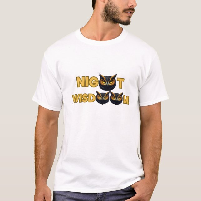 T-Shirt“Golden Owl Icon – Minimal Night Wisdom  T Shirt (Framsida)