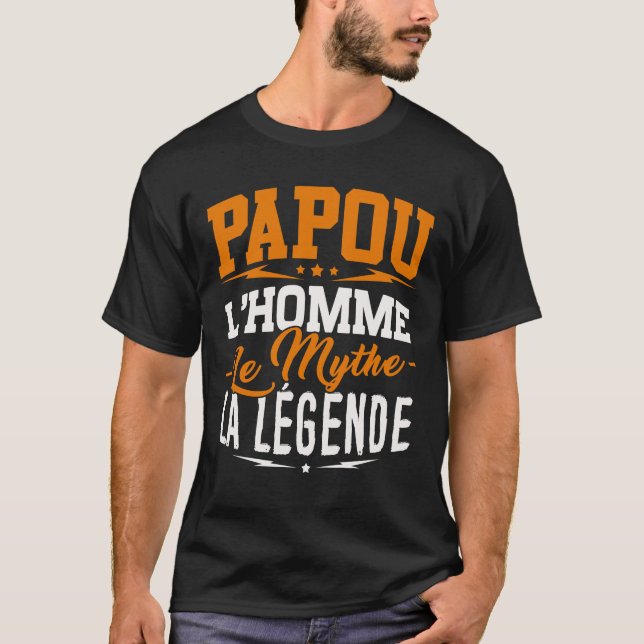 T-shirt Grand-Père - Papou, Homme, Mythe, Légende (Framsida)