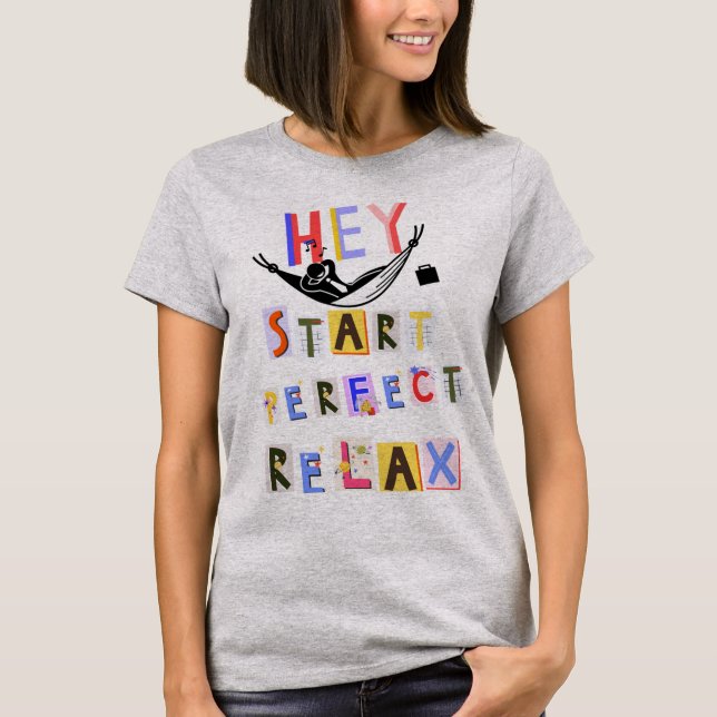 T-Shirt grått med färgstark skrift (Framsida)